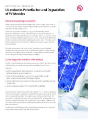 UL evaluates Potential Induced Degradationof PV Modules