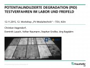 Potentialinduzierte Degradation (PID) - Testverfahren im Labor und Freifeld